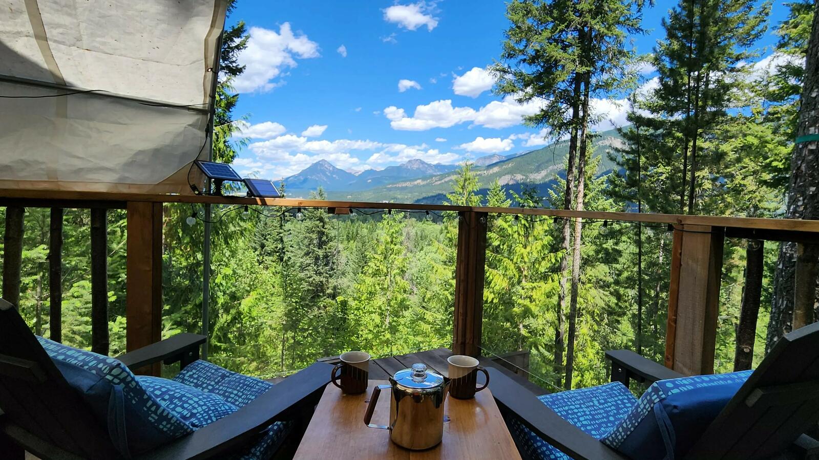 Fir & Feather Treehouse view coffee